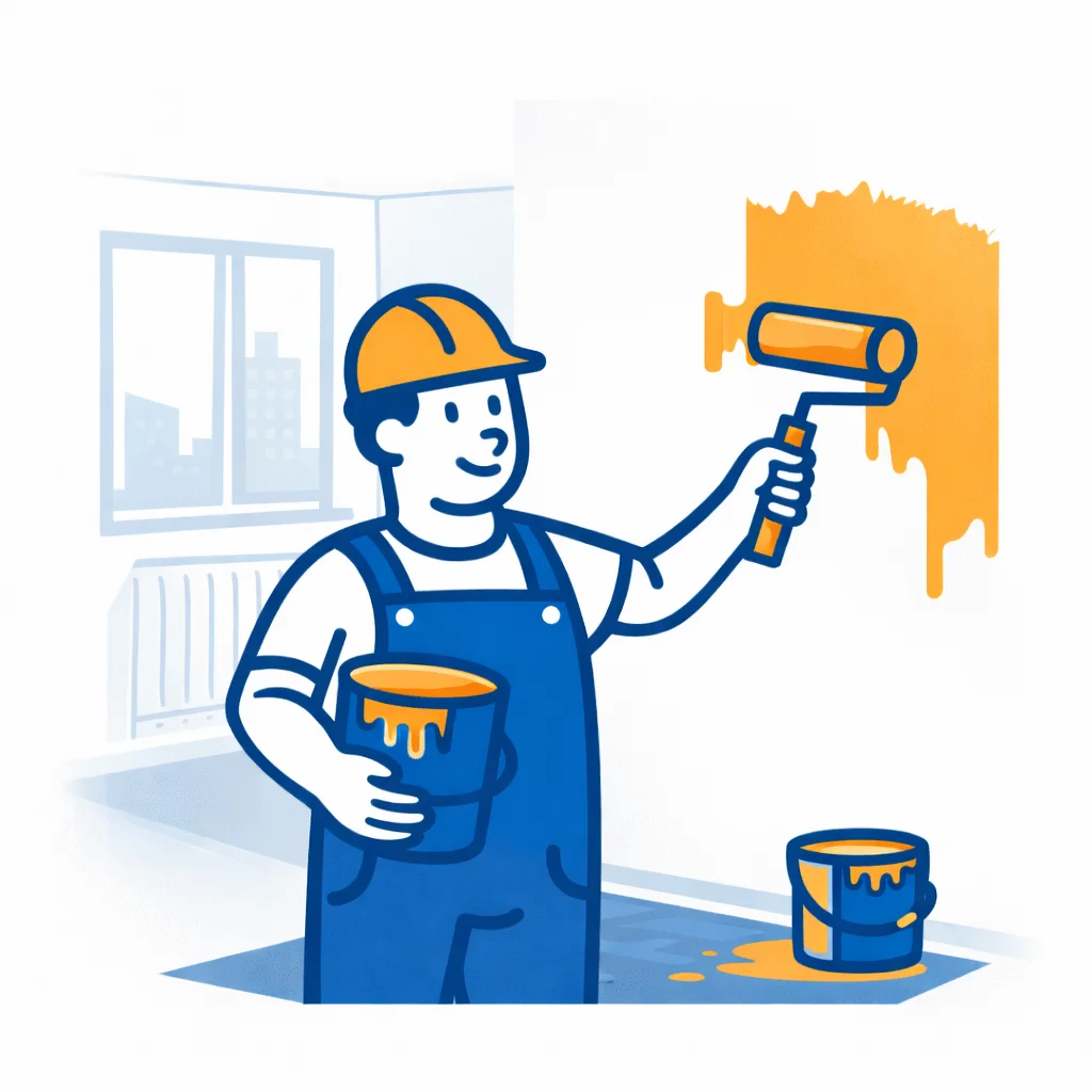 Покраска квартиры в Хайфе и Крайот: Хайфа, Кирьят-Ата, Бялик, Моцкин, Ям, Хаим, Нешер, Тират-Кармель. Покраска после арендаторов, подготовка стен, ровный цвет без разводов. 055-966-4053.